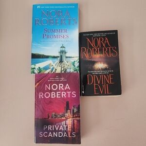 3 Nora Roberts Novels "Summer Promises", "Divine Evil" and "Private Scandal"